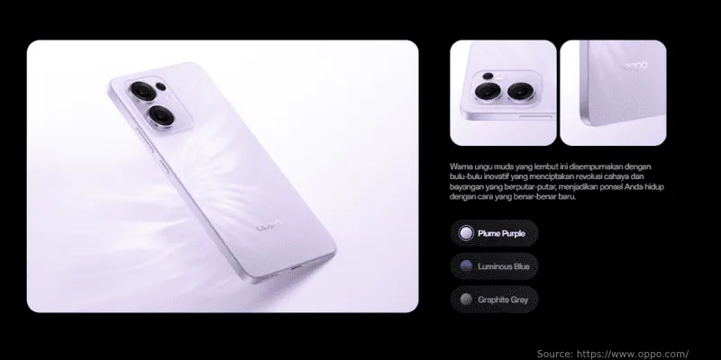 Warna OPPO Reno13 F 5G